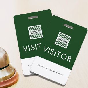 Green Company Logo Visitor Badge Return Request