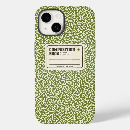 Green Composition Notebook Case_Mate iPhone Case