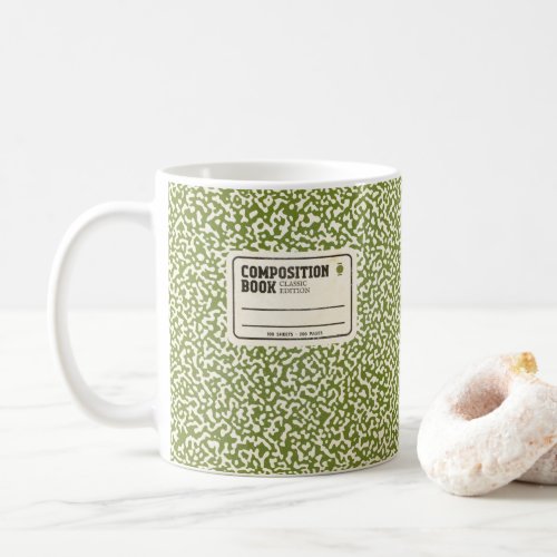 Green Composition Notebook Coffee Mug