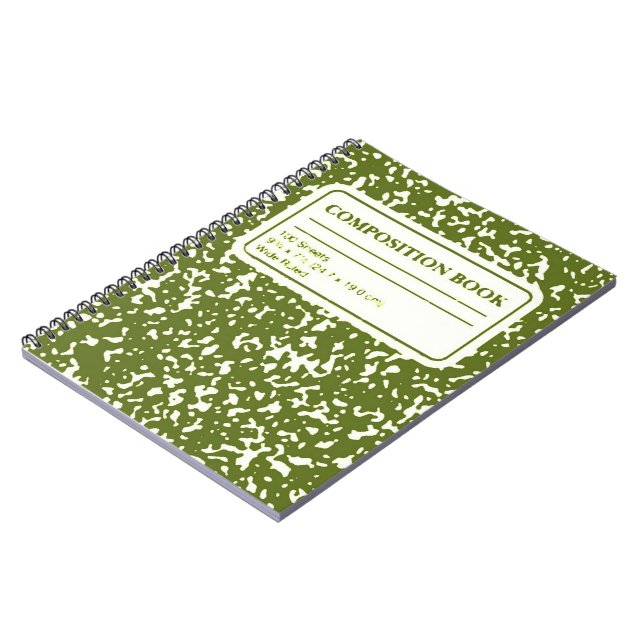 Green Composition Notebook Journal (Left Side)