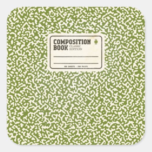 Green Composition Notebook with Label