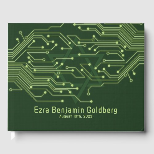 Green Computer Circuit Board Bar Mitzvah