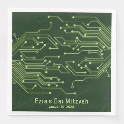Green Computer Circuit Board Bar Mitzvah