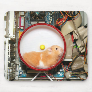Green computer power mouse pad