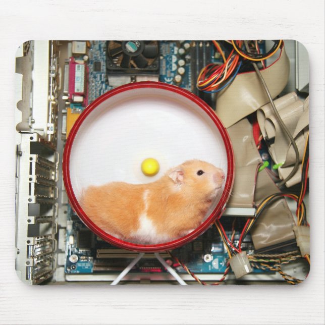 Green computer power mouse pad (Front)