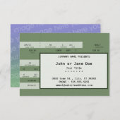 green concert ticket (Front/Back)