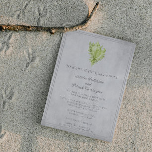 Green Conch Shell Wedding Invitation