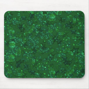 Green, confetti, glitter mouse pad