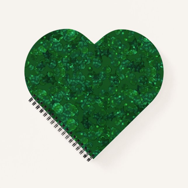 Green, confetti, glitter notebook (Front)