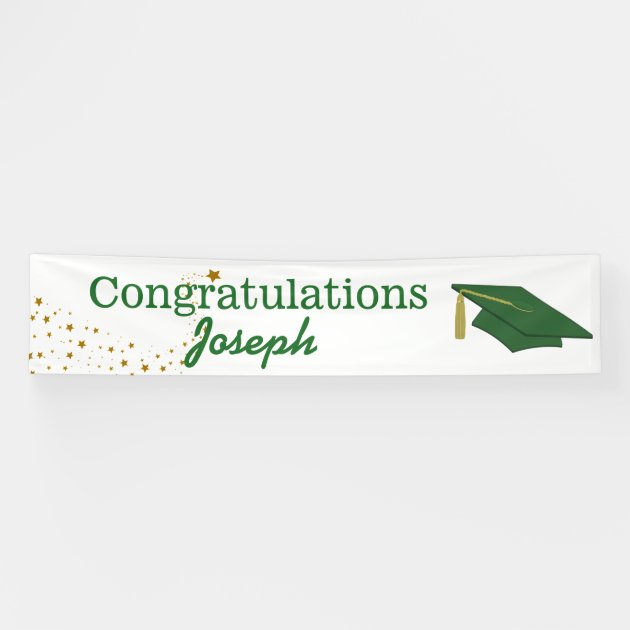 Green Congratulations Graduate Banner