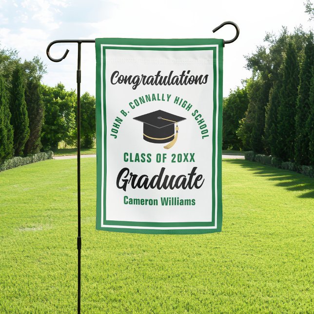 Green Congratulations Graduate Custom Graduation Garden Flag (Creator Uploaded)