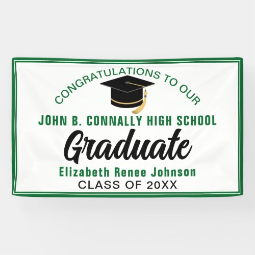 Green Congratulations Graduate Customized Party Banner