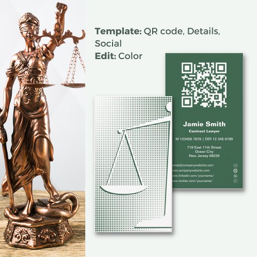 Green Contract Lawyer Business Card