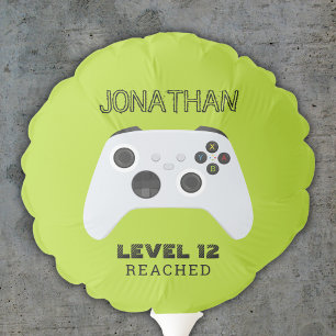 GREEN CONTROLLER GAMER LEVEL UP FAVOR BAG BALLOON