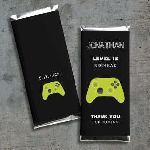 GREEN CONTROLLER GAMER LEVEL UP FAVOR BAG HERSHEY BAR FAVORS