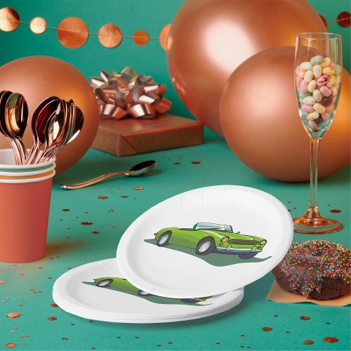 Green Convertible Car Paper Plates