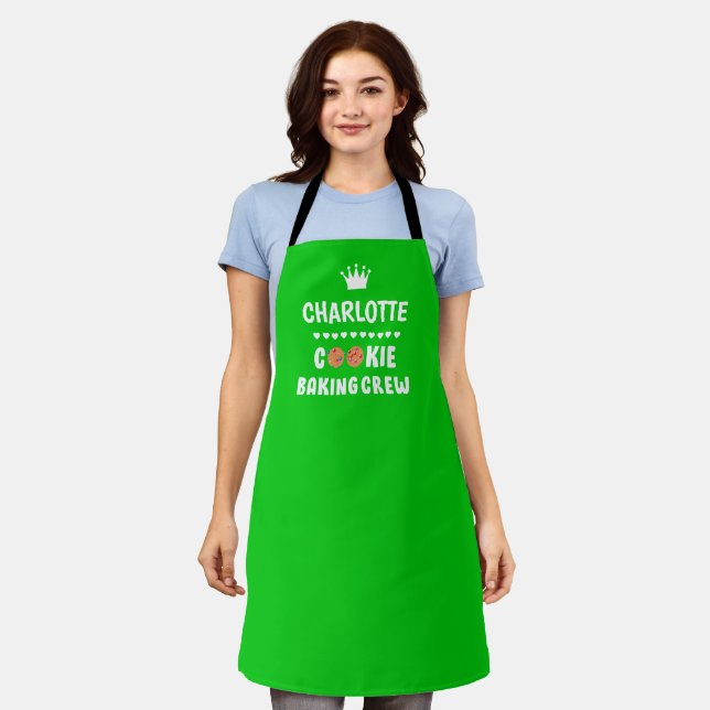 Green "Cookie baking crew!! Apron (Worn)