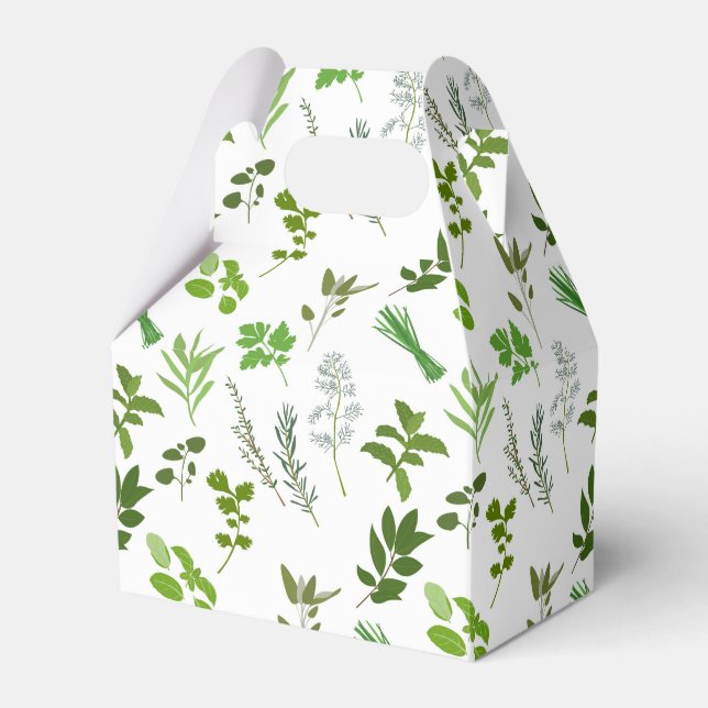 Green Cooking Culinary Garden Herbs  Favor Boxes (Front Side)