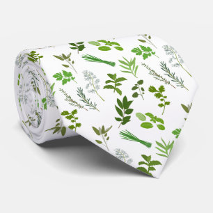Green Cooking Culinary Garden Herbs  Neck Tie