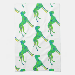 green cool Francy Great Dane Towel