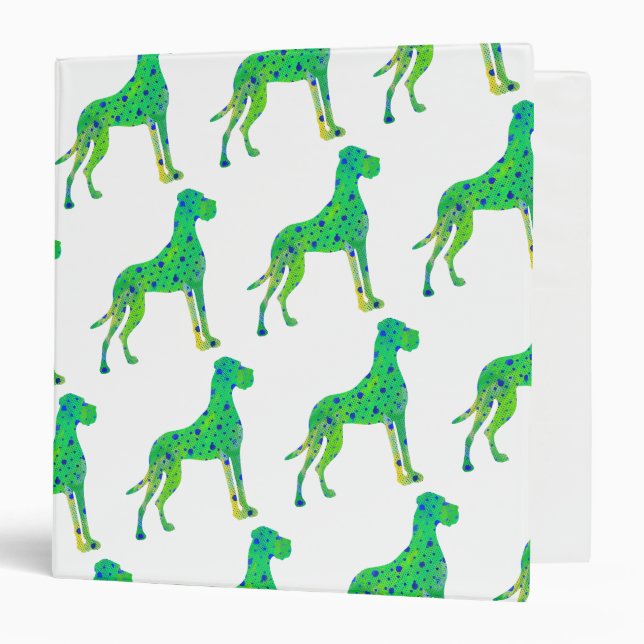 Green Cool Spring Colored Great Dane Binder (Front/Inside)