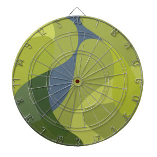 Green, cool, trendy, modern wavy organic shapes dart board
