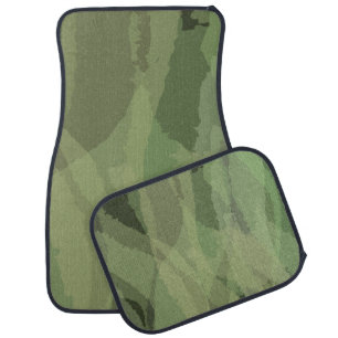Green, cool, trendy watercolor abstract pattern car floor mat