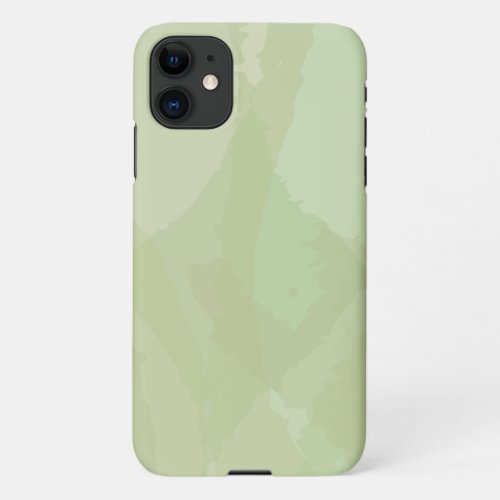 Green cool trendy watercolor abstract pattern iPhone 11 case