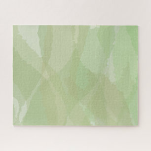 Green, cool, trendy watercolor abstract pattern jigsaw puzzle