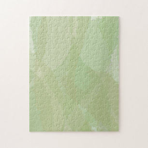 Green, cool, trendy watercolor abstract pattern jigsaw puzzle