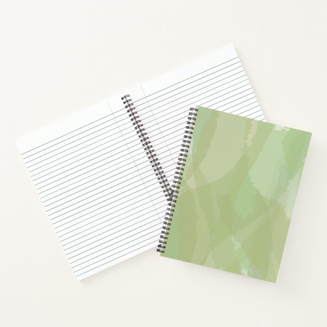 Green, cool, trendy watercolor abstract pattern notebook (Inside)