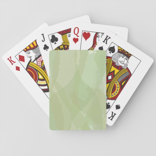 Green cool trendy watercolor abstract pattern playing cards