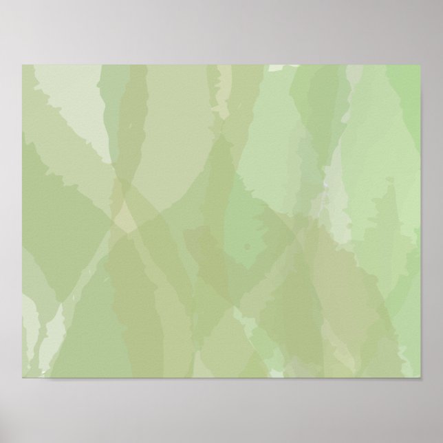 Green, cool, trendy watercolor abstract pattern poster (Front)