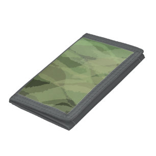 Green, cool, trendy watercolor abstract pattern tri-fold wallet