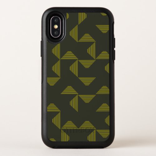 Green cool unique trendy triangles pattern OtterBox symmetry iPhone x case