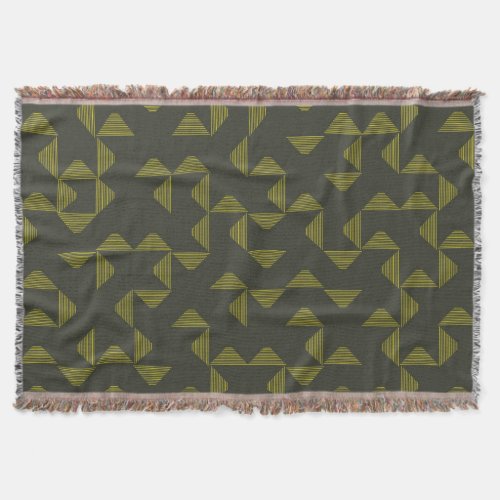 Green cool unique trendy triangles pattern throw blanket