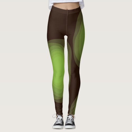Green cool unique trendy urban flower abstract leggings