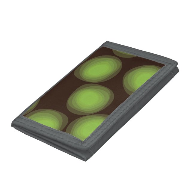 Green, cool, unique, trendy, urban flower abstract trifold wallet (Bottom)