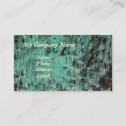 Green Copper Patina Texture Business Card Templates