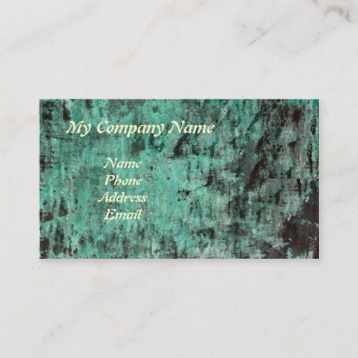 Customizable Green Copper Patina Texture Business Card Templates