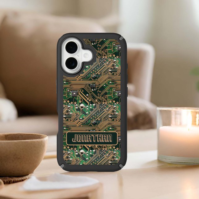 Green Copper PCB Circuit Board Custom Speck iPhone Case (Creator Uploaded)