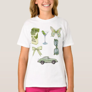 Green Coquette Aesthetic Sticker Set Vintage Car T-Shirt