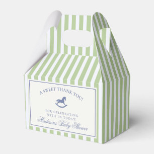 Green Coquette Bow Rocking Horse Baby Shower Favor Boxes