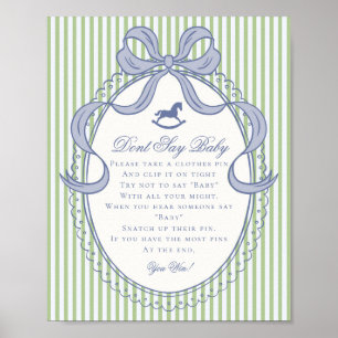 Green Coquette Bow Rocking Horse Dont Say Baby Poster