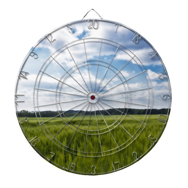 Green Cornfields and Blue Skies Dart Board (Front)