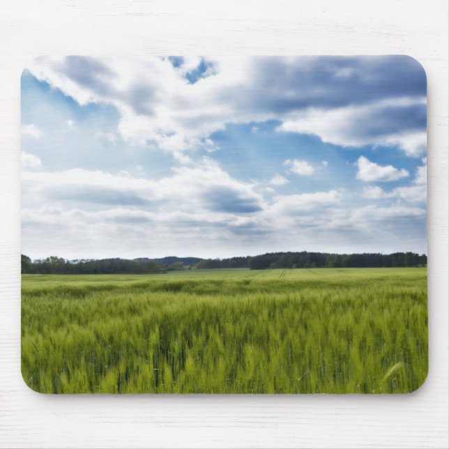 Green Cornfields and Blue Skies Mouse Pad (Front)