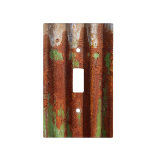 Green Corrugated Rust Image Light Switch Cover