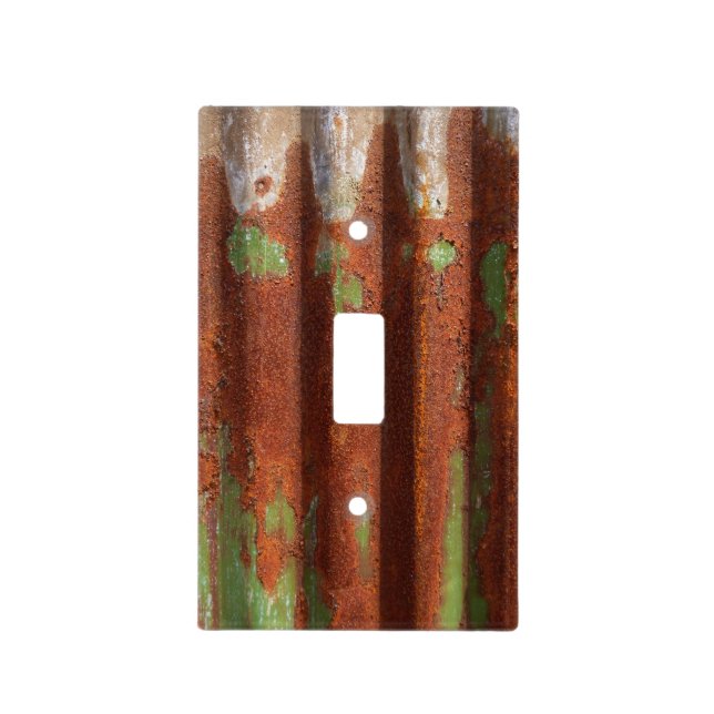 Green Corrugated Rust Image Light Switch Cover (Front)