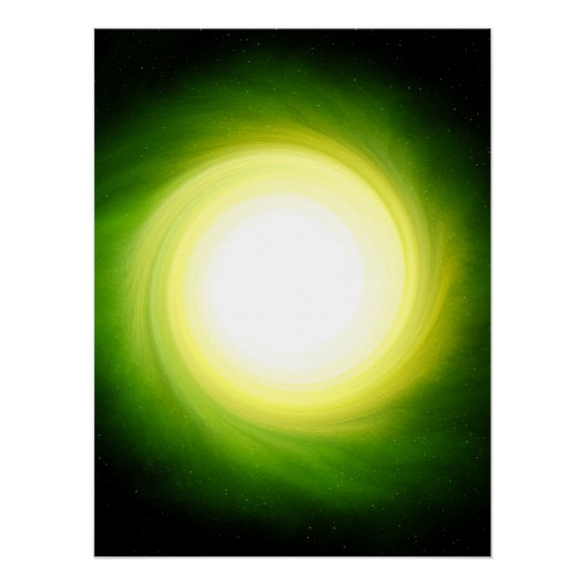 Green Cosmic Black Hole Glossy Poster (Front)