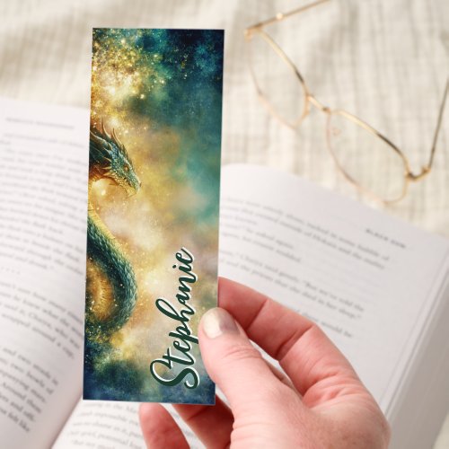 Custom Accessories 20 Green Cosmic Dragon Galaxy Fantasy Personalized Bookmarks